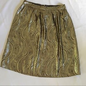 📚J. Crew Collection Gold Silk Lamè Holiday Skirt